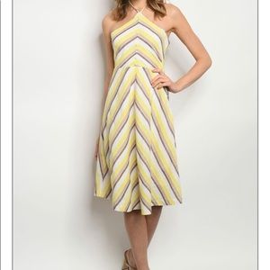 Cute yellow and cream mid dress